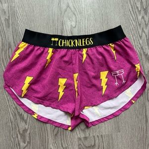 Chicken Legs running shorts, size small